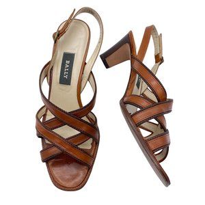 Bally Brown Strappy Heels